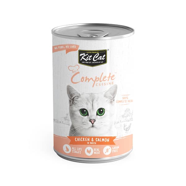 Kit Cat Complete Cuisine Chicken And Salmon In Broth Cat Wet Food