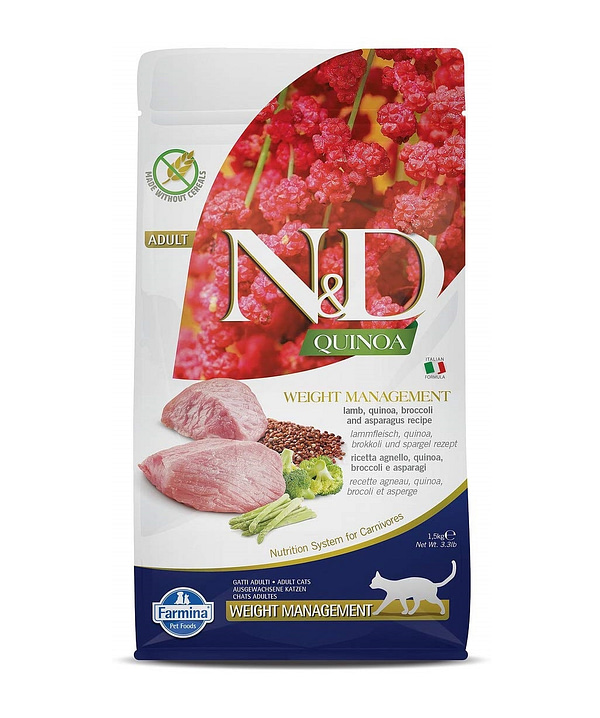 Farmina N And D Quinoa Weight Management Lamb Cat Dry Food