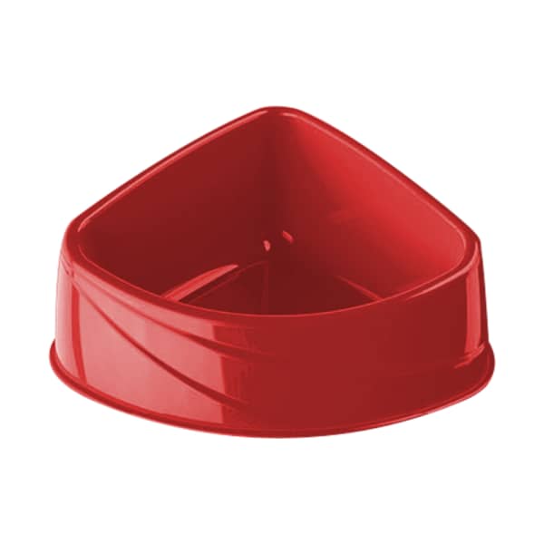 Georplast Corner Plastic Pet Bowl Red