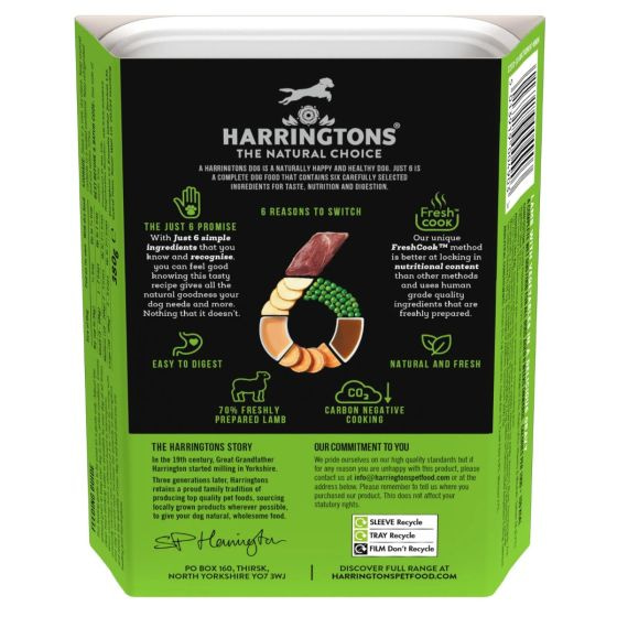Harringtons Just 6 Lamb Grain Free Wet Dog Food