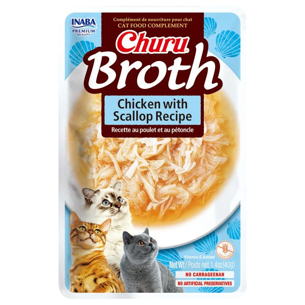 Inaba Churu Broth Chicken With Scallop Recipe Wet Cat Food