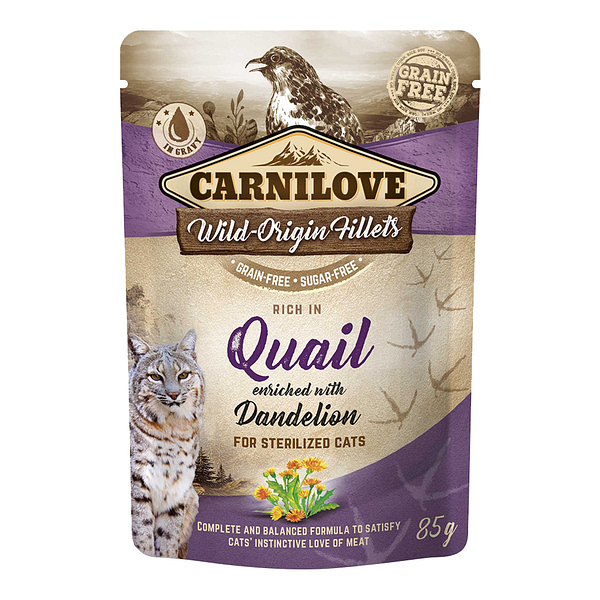 Carnilove Quail Enriched With Dandelion Sterilized Wet Cat Food