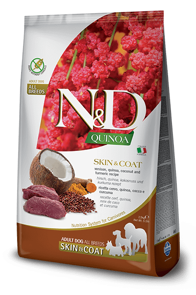 Farmina N And D Quinoa Skin And Coat Venison Dry Dog Food